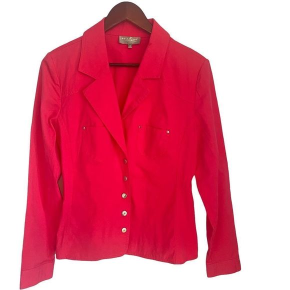 Bellissima pink women’s long sleeve snap closure 2 small pockets jacket size 6 - Picture 1 of 11
